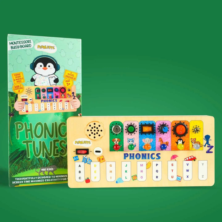 Phonics Montessori busy board with alphabet sound keys