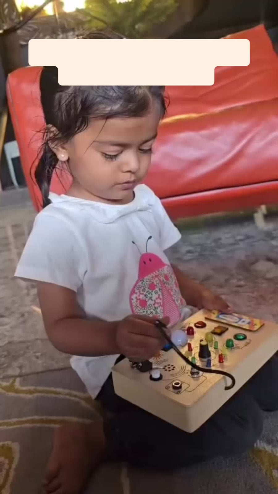 Pebblepie Light lab Montessori Busy Board | LED Sensory Music Toy for Kids | Screen-Free Learning Toy for Toddlers (1-2 Years)