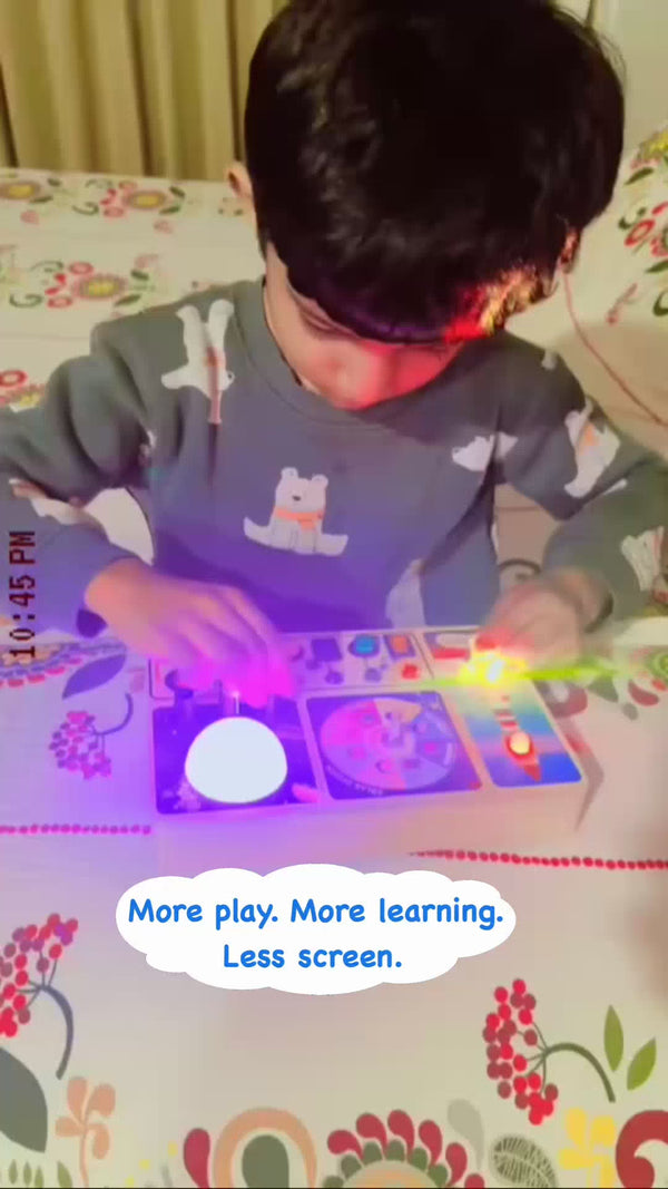 Space Pilot Montessori Busy Board (4+ Years) | LED Color Mixing Learning Toy | Solar System Educational Toy for Kids PebblePie