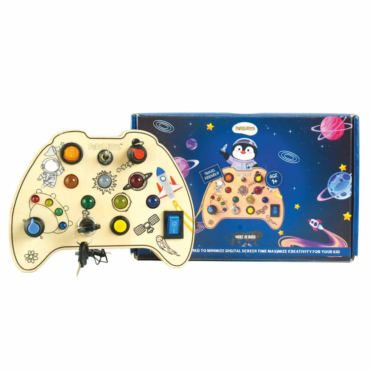 Wooden fidget pad activity board with gift packaging